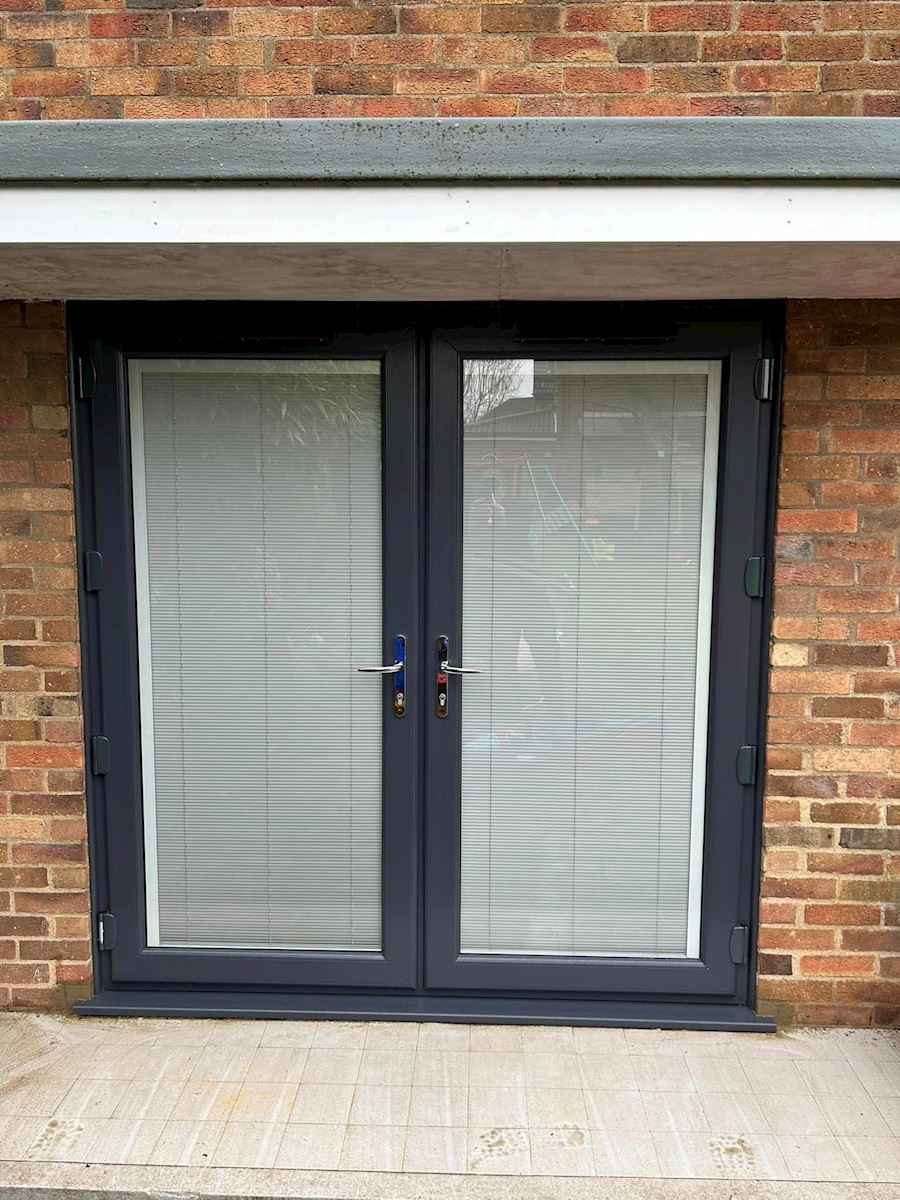 French Door With Blinds