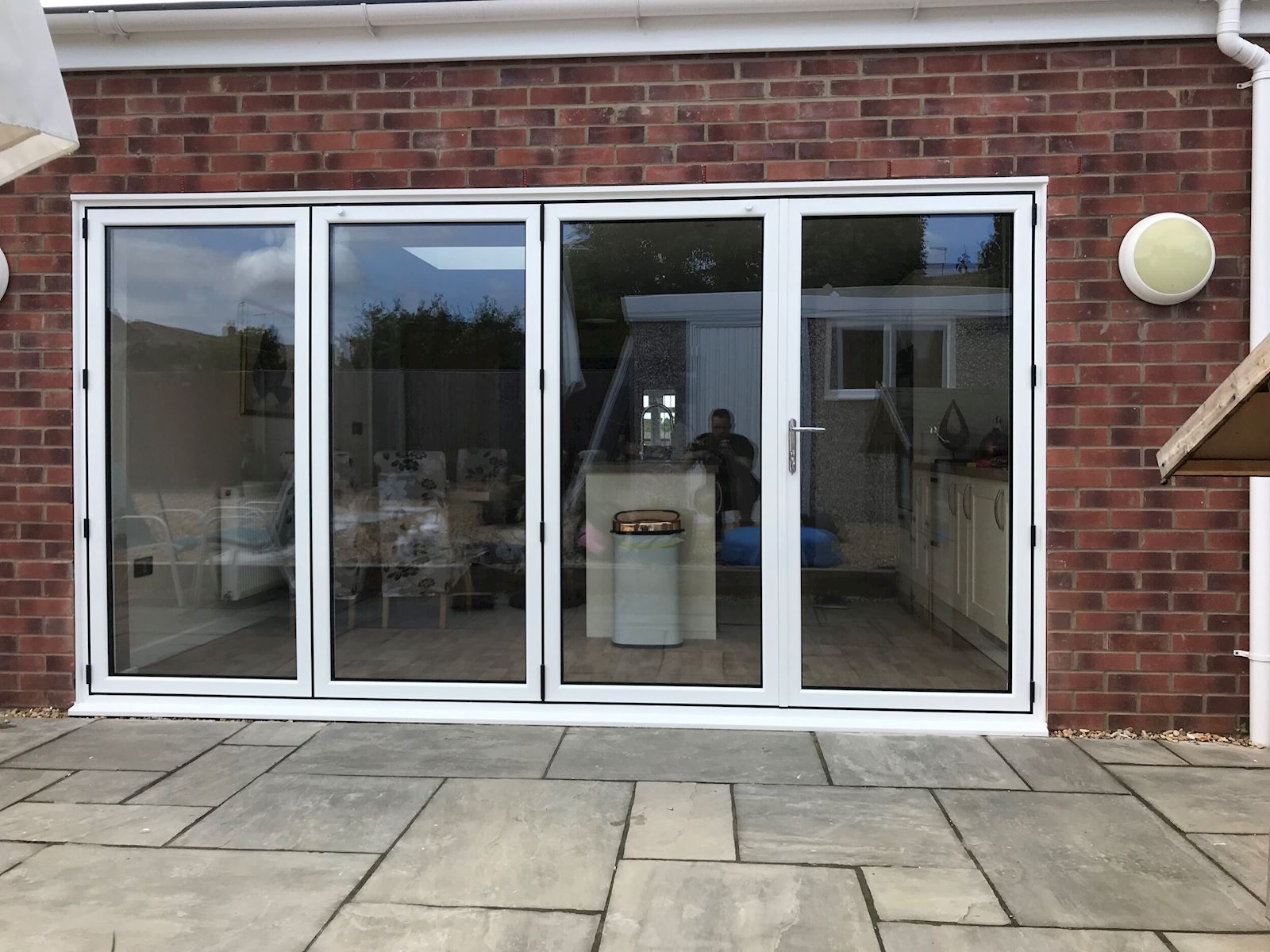 4 Pane White Bi-Fold Closed