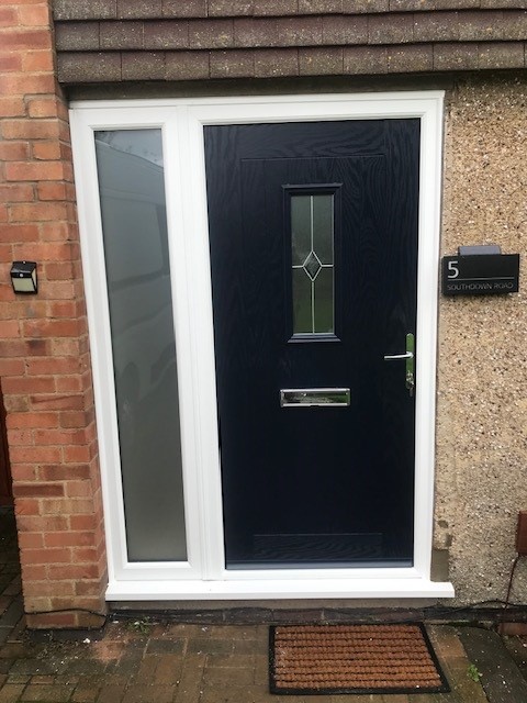 Black Comp Door With Classic Glass