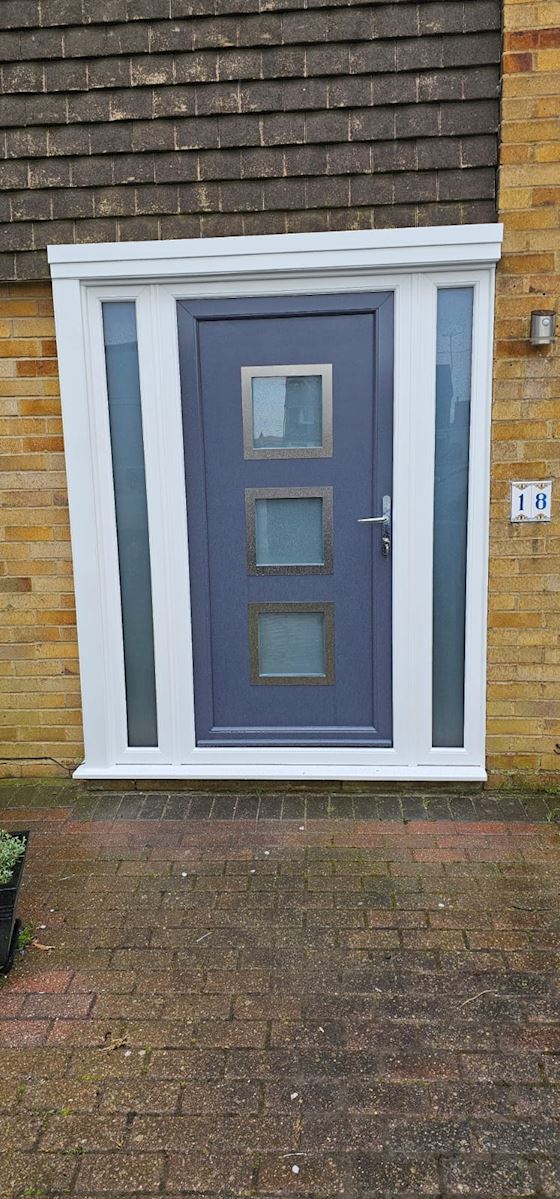 Light Grey Full Panel UPVC Door