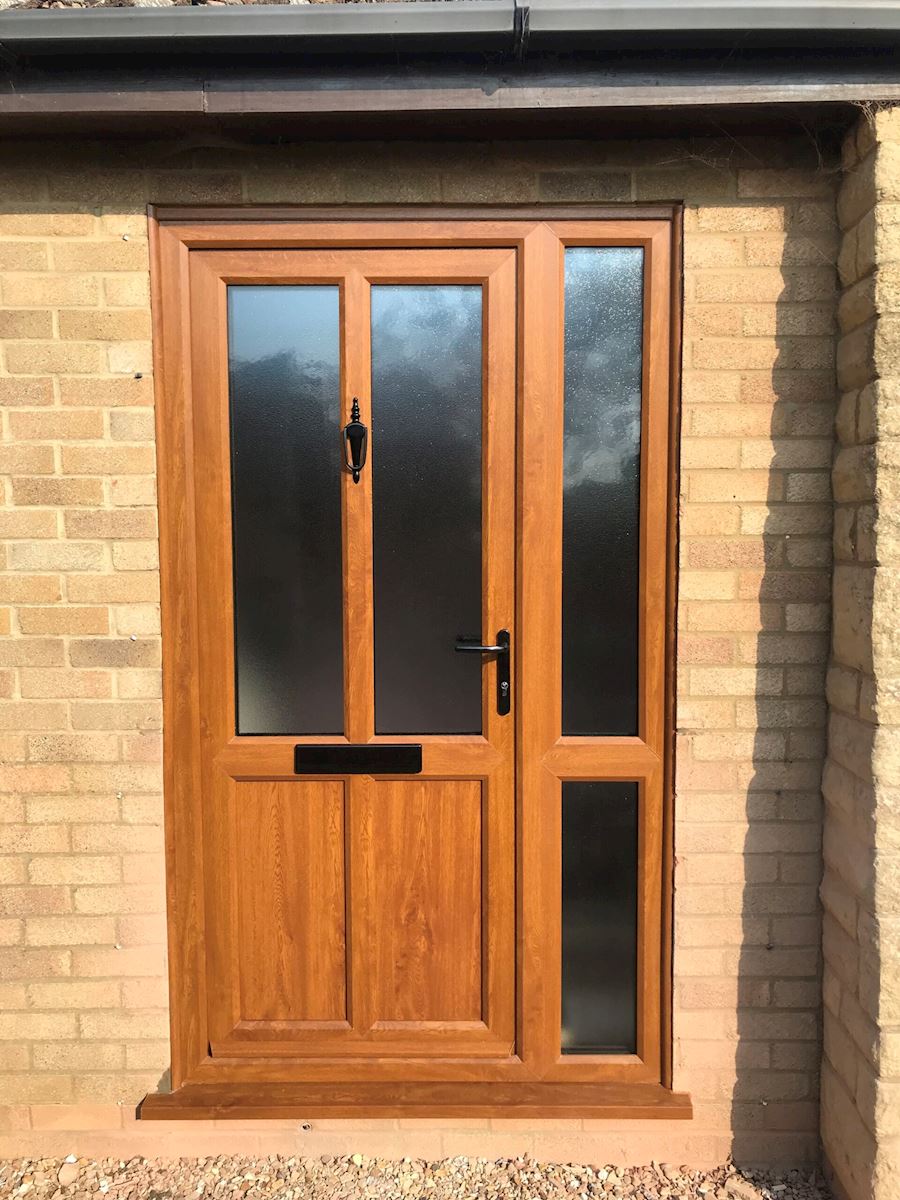 Irish Oak UPVC Door With Sides