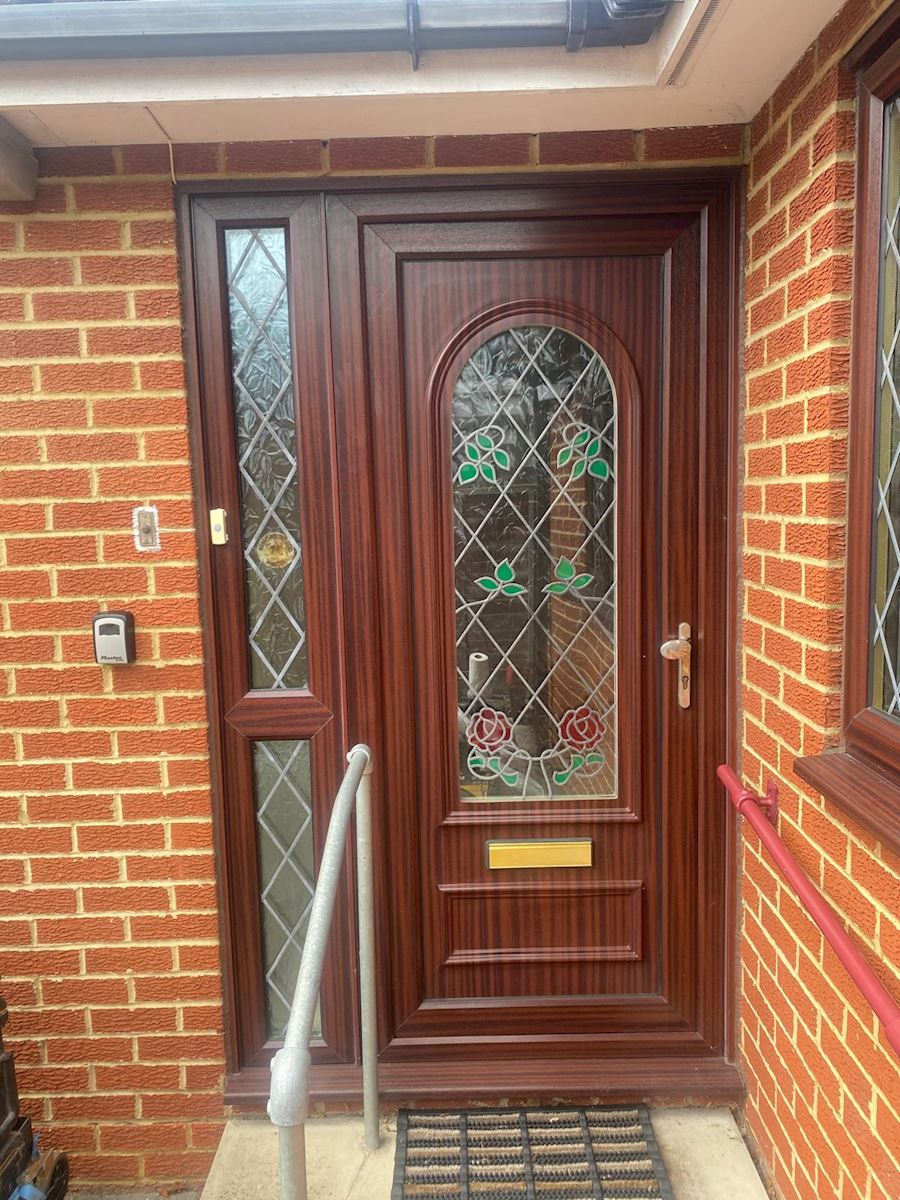 Rosewood UPVC Panel Door With Lead