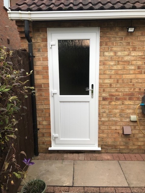 White Resi Door With Shiplap Panel