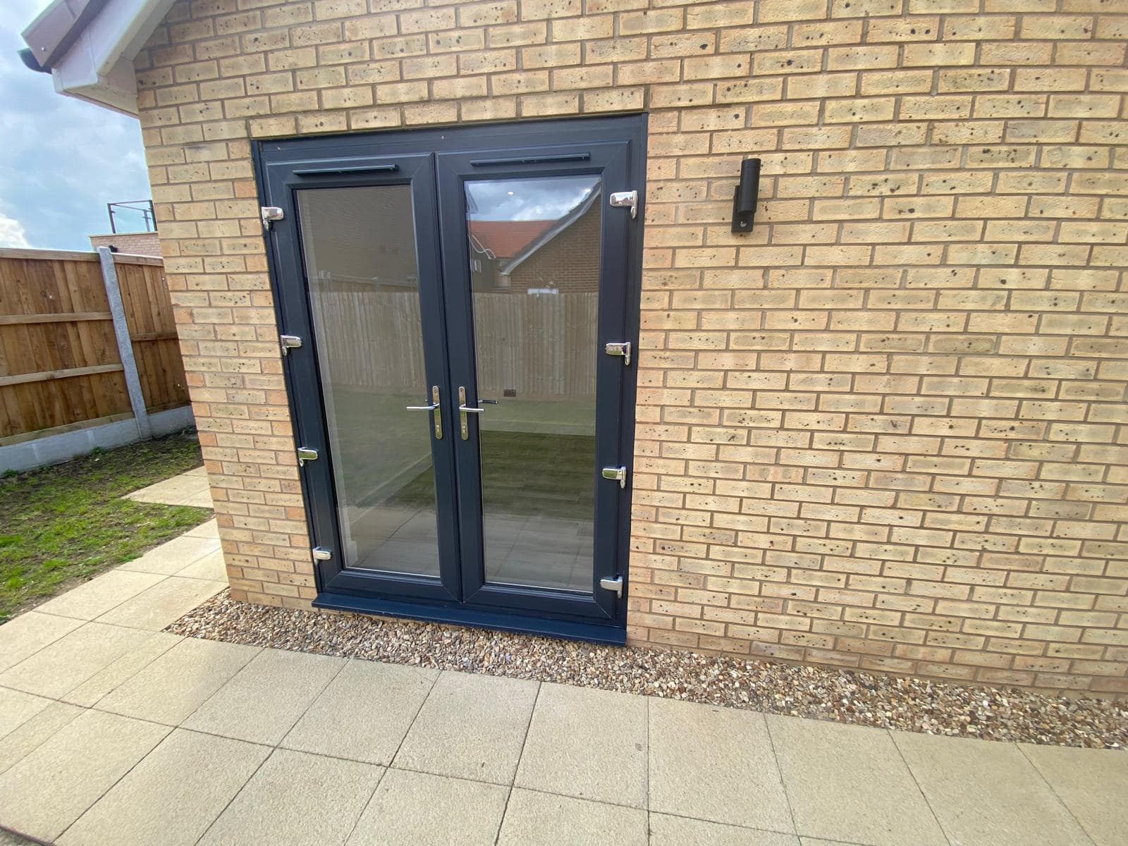 French Door With Chrome Hinges