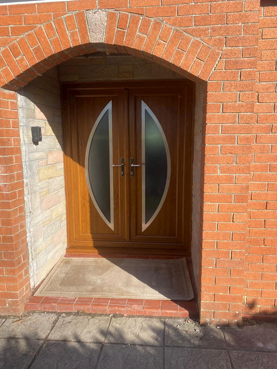 Golden Oak French Door With Panels